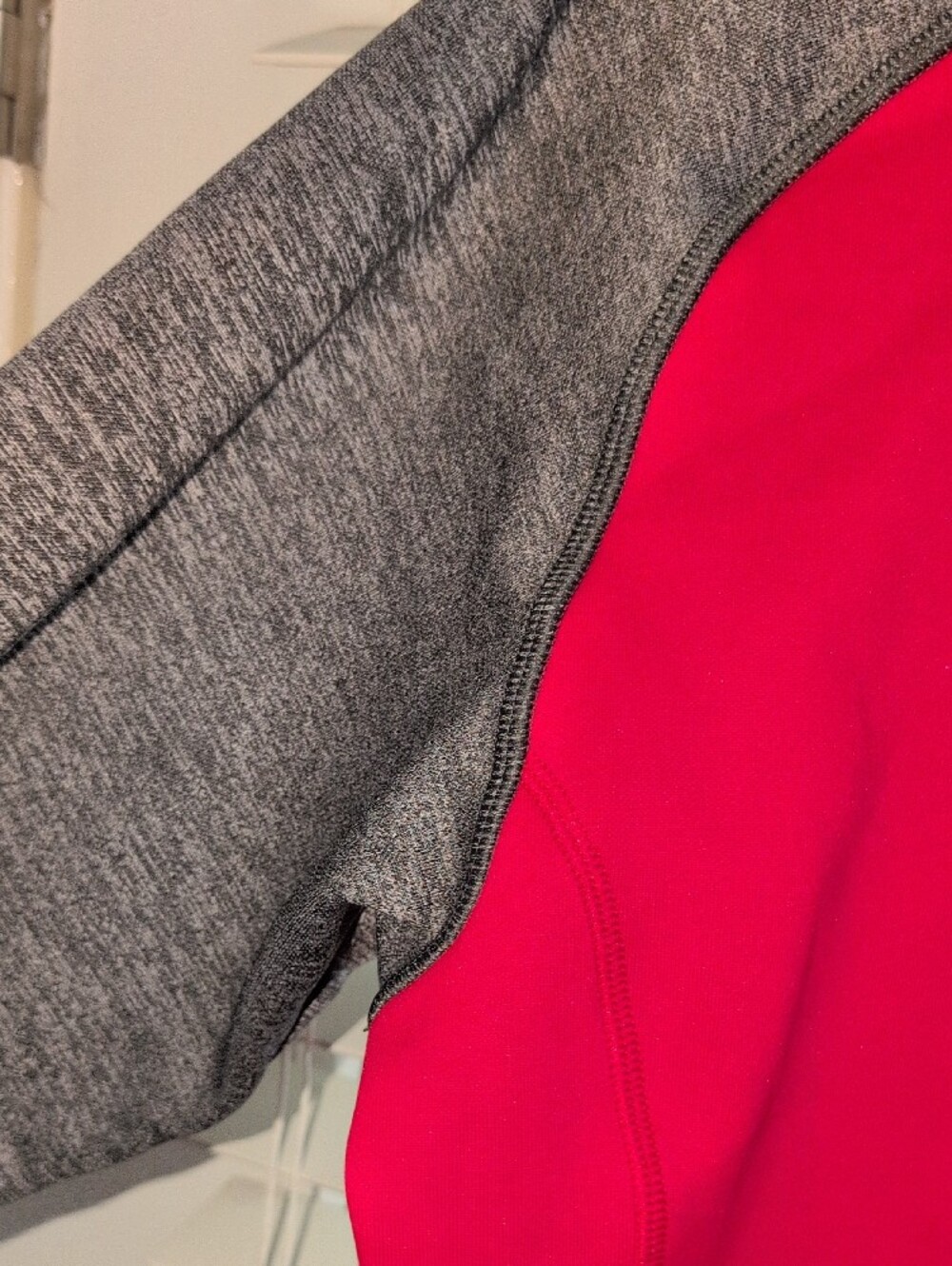 adidas Girls Red Hoodie with Gray Logo , Sleeves And Hoodie - Picture 10 of 13